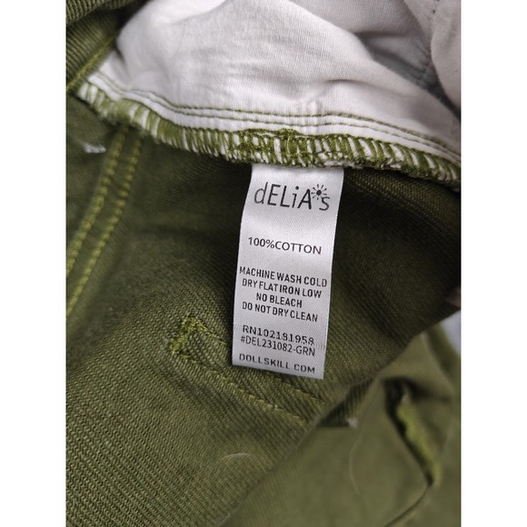 Delias Pants Teens Medium Green Carpenter Cotton Twill Straight Leg Casual - Picture 4 of 10